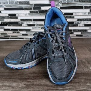 Skechers Women's 6M Charcoal Blue Trail Hiking Walking Sneakers